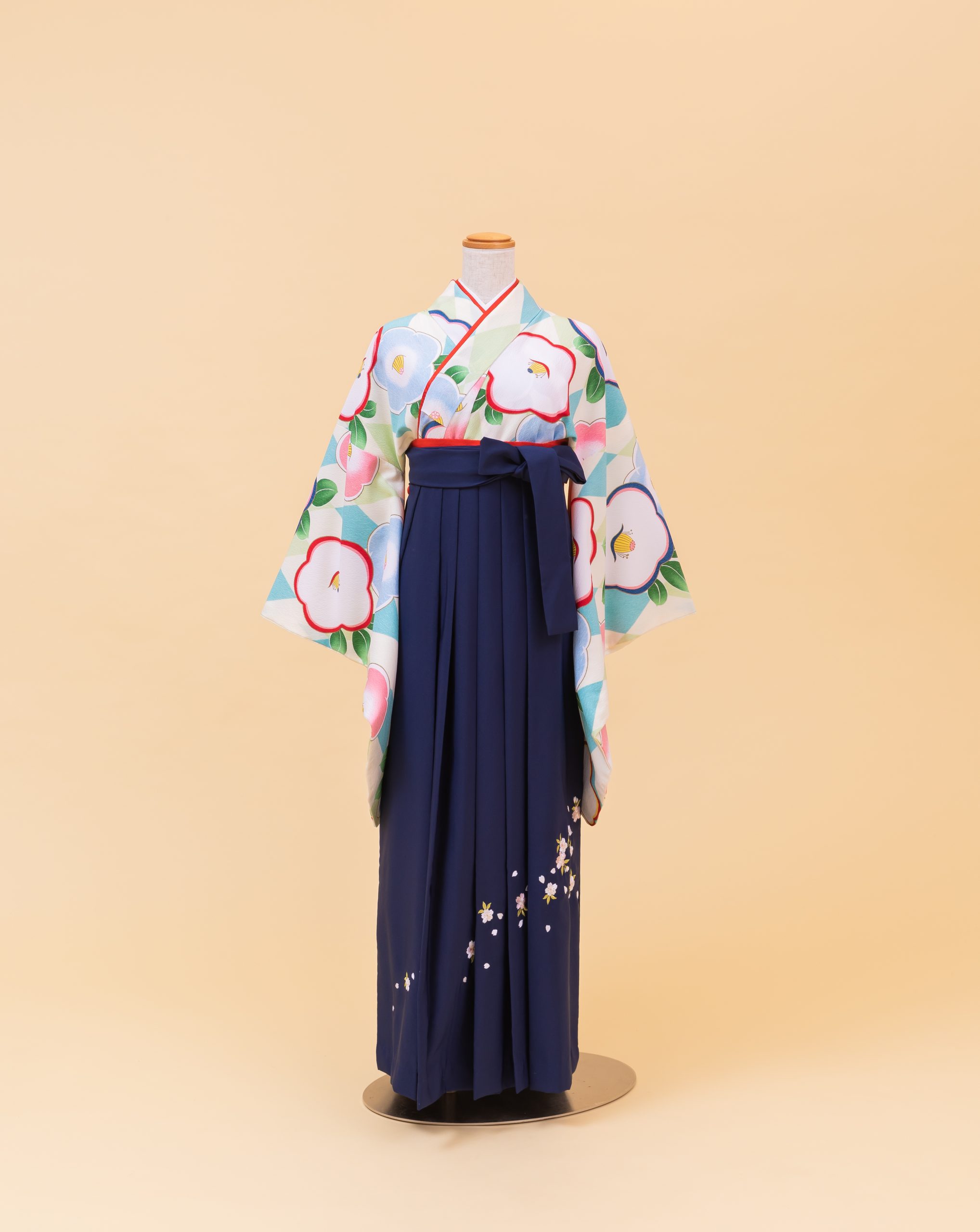 椿・パステル（800233）/紺 小桜刺繍